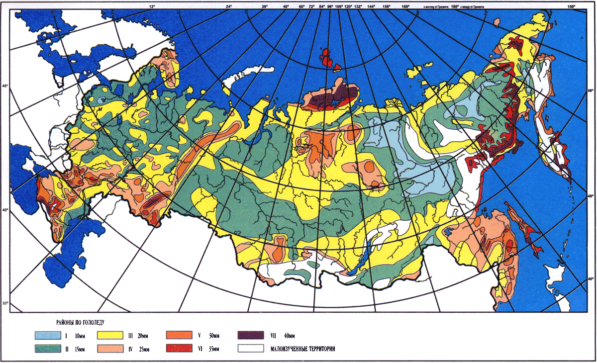 Территории кв. Карта районирования территории РФ по толщине стенки гололеда. Рис. 2.5.2. карта районирования территории РФ по толщине стенки гололеда. Карта районирования территории РФ по гололеду ПУЭ. Карта районирования РФ по толщине стенки гололеда.